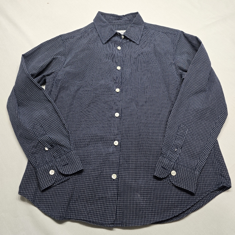 Vintage Pendleton Windowpane Plaid Button Up Dress Shirt Size 8